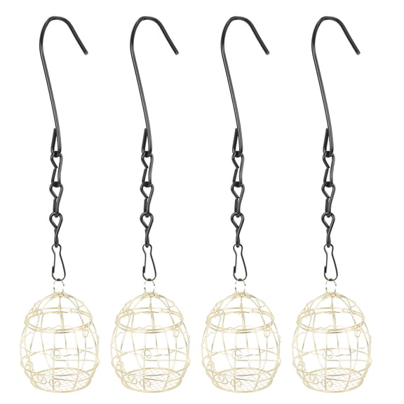 Minkissy 4Pcs Iron Wire Outdoor Bird Feeder Golden Hanging Tool for Bird Feeding