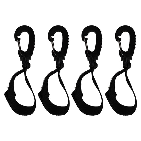 Minkissy 4Pcs Multi Purpose Hooks for Parents Black Stroller Accessories