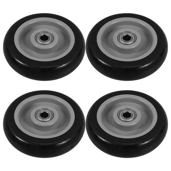 Minkissy 4Pcs Push Cart Wheels Black Smooth and Quiet 360 Degree Rotating Laundry and Shopping Cart Wheels