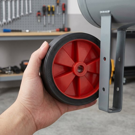 Minkissy 4Pcs Red Air Compressor Caster Wheels with Vibration Dampening for Quiet Operation