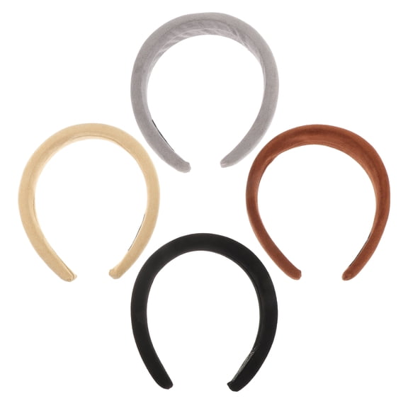 Minkissy 4-Pack Retro Wide Hair Hoops Breathable Fabric Headbands Non- Hair Accessories for Women and Girls