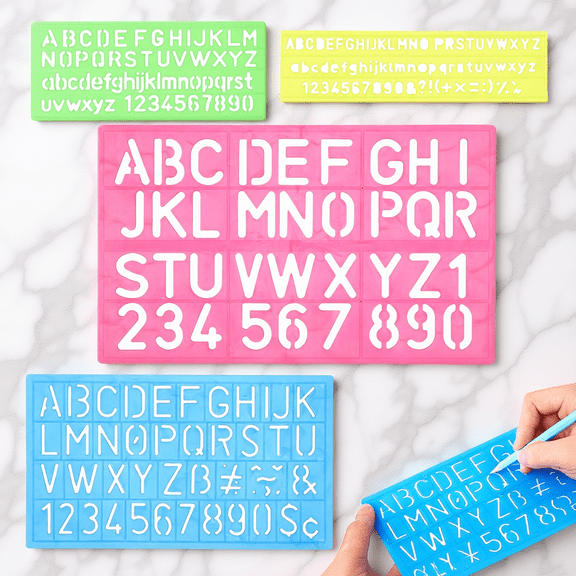 Minkissy 4Pcs Reusable Household Spray Stencils Assorted Color Plastic for DIY Wall Painting Crafts