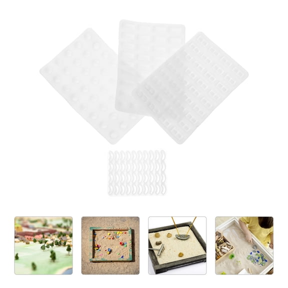 Minkissy 4-Pack White Molds for Precise Building Brick Accessories, Ideal for Educators and Sand Table Scenes
