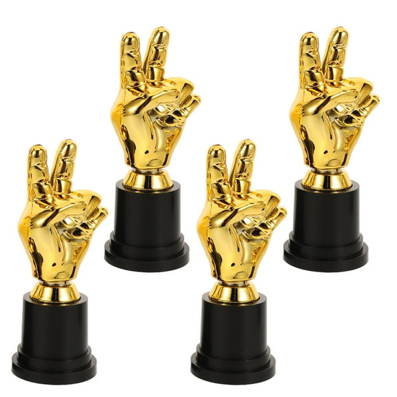 Minkissy 4-Piece Multi-Color Plastic Sports Team Awards Set for Recognition and Achievement