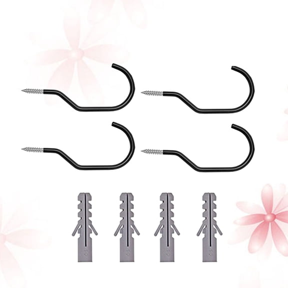 Minkissy 4-Pack Heavy Duty Black Steel Bike Hangers with Bolts for Secure Wall Mount Storage Rack