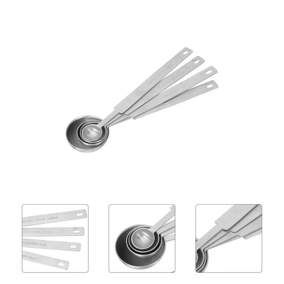 Minkissy 4-Piece Stainless Steel Espresso Measuring Spoons Set for Home Cooking and Baking