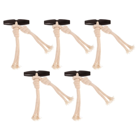Minkissy 5 Pairs of Sew on Toggles Closures Decorative Cotton Rope Beige for Crafting