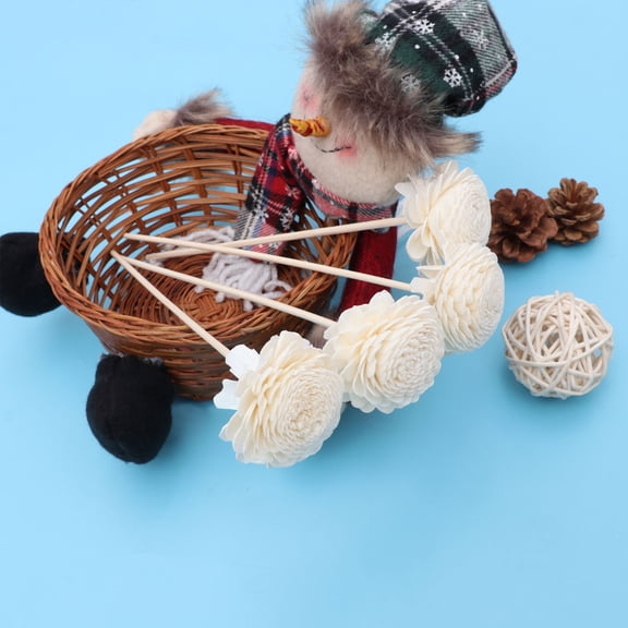 Minkissy 5 Pcs Natural Dried Flower Diffuser Sticks Ivory for Home Decor Wedding