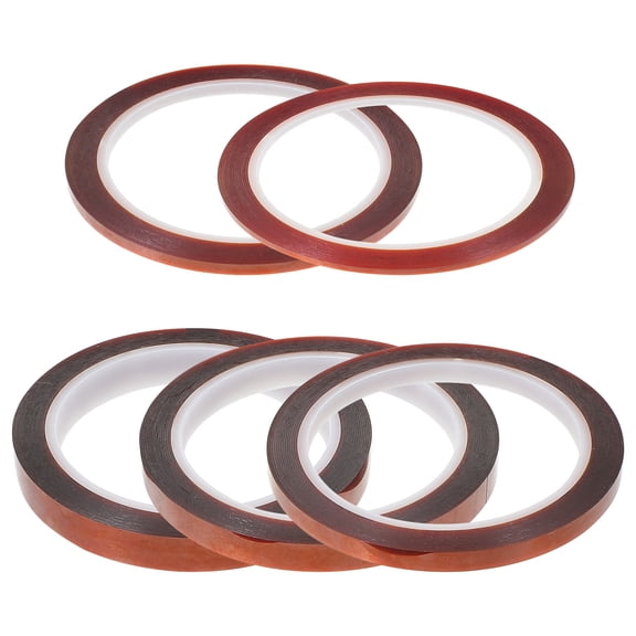 Minkissy 5 Rolls Adhesive Tape High Temperature Polyimide Light Brown for Electronics