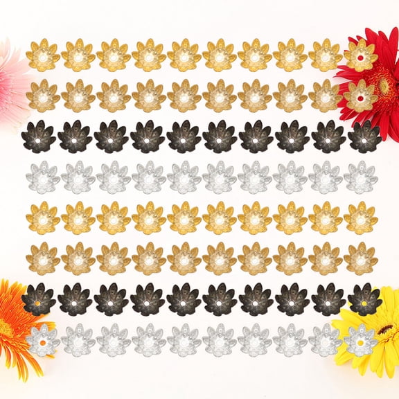 Minkissy Alloy Spacer Beads Flower Caps Metal Assorted Color 500Pcs