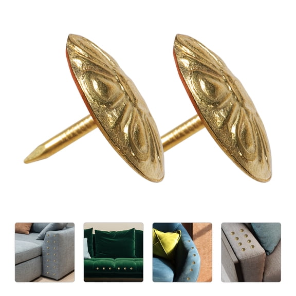 Minkissy 50Pcs Golden Iron Upholstery Studs for Message Board and Cork Board