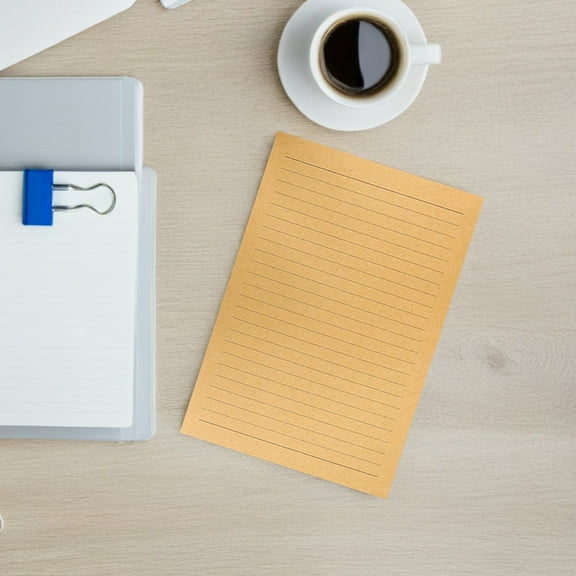 Minkissy 50Pcs Kraft Stationery Paper Set Vintage Khaki Writing Letter Paper for Office, , Crafts and Scrapbooking