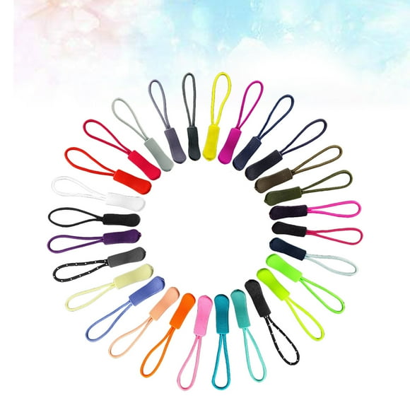 Minkissy 50pcs Plastic Zipper Pull Tab Assorted Color Zipper Replacement for Bags Daily Use