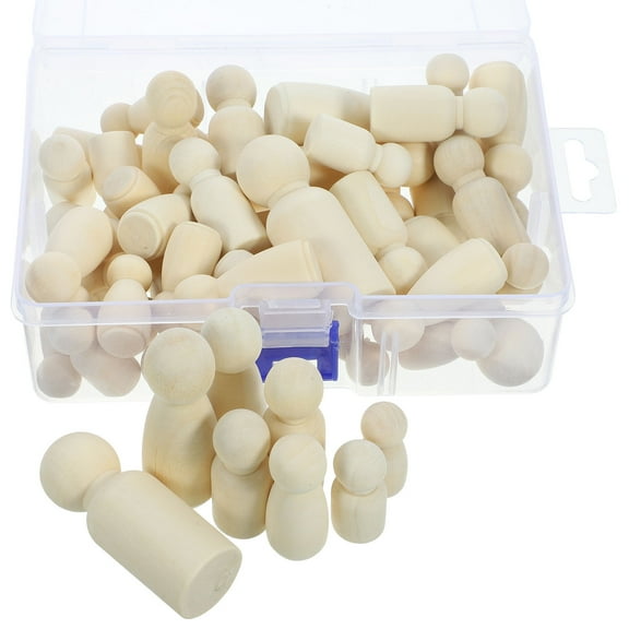 Minkissy 50pcs Unfinished Wooden Dolls for Crafts and Home Decor, Smooth , Lightweight, Khaki Color