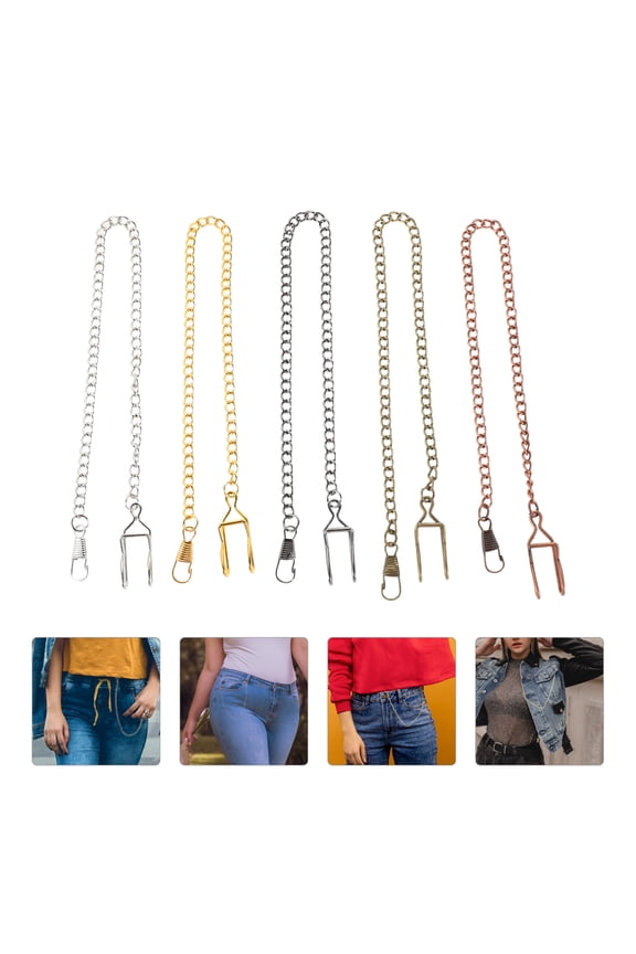 5Pcs Alloy Vintage Vest Chains for Men Durable Retro Pocket Watch Chain Accessory for Jeans and Suits