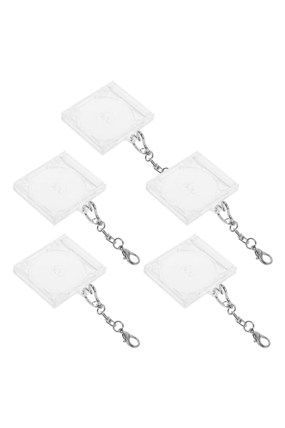 Set of 5 Clear CD Storage Keyrings with Transparent Design for Music Collectors and CD