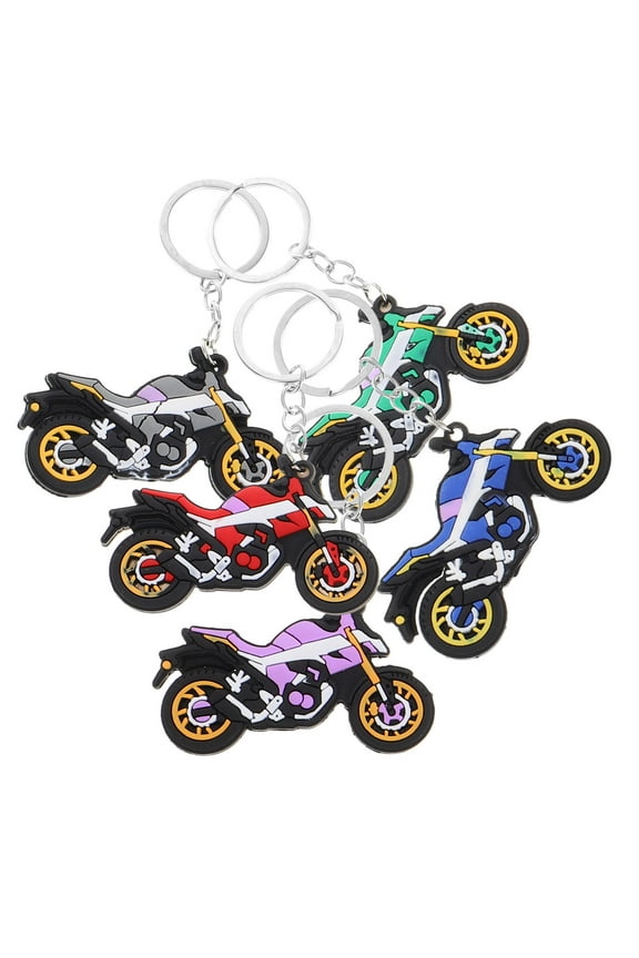 5-Piece Motorcycle Keychain Set with Realistic Double-Sided Design for Hanging and Everyday Use