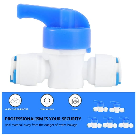 Minkissy 5Pcs Quick Connect Fittings Plastic Ball Valve for RO Water Pipe System
