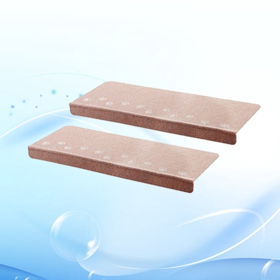 Minkissy 5Pcs Self Adhesive PVC Stair Mat Luminous Anti Slip Household Step Carpet Beige