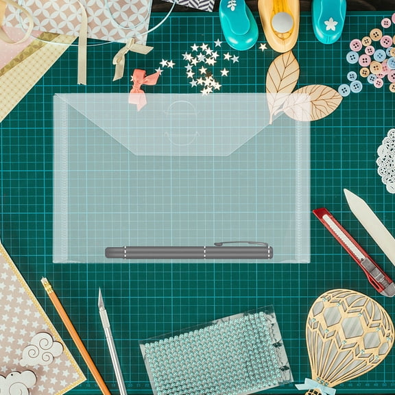 Minkissy 5Pcs Transparent Cutting Die Storage Bags Practical Stencil Organizer Pouches for Crafting and Scrapbooking