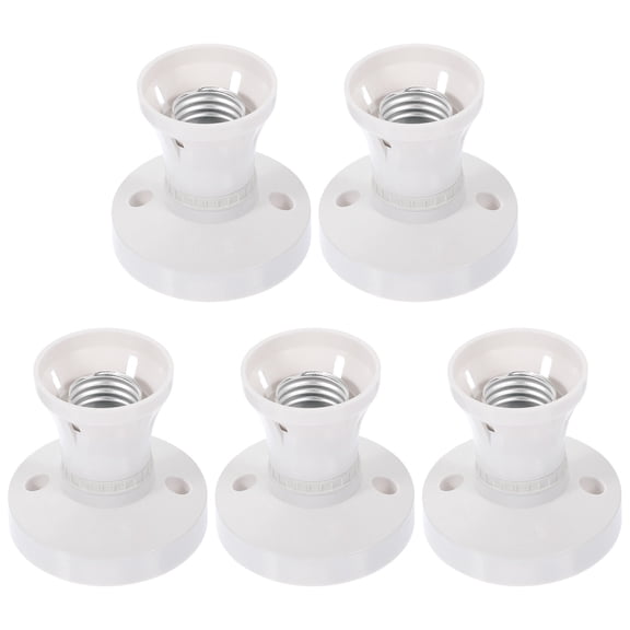 Minkissy 5Pcs White E27 Ceiling Light Fitting Bulb Socket Adapter for Lamp Base Replacement and Easy Installation