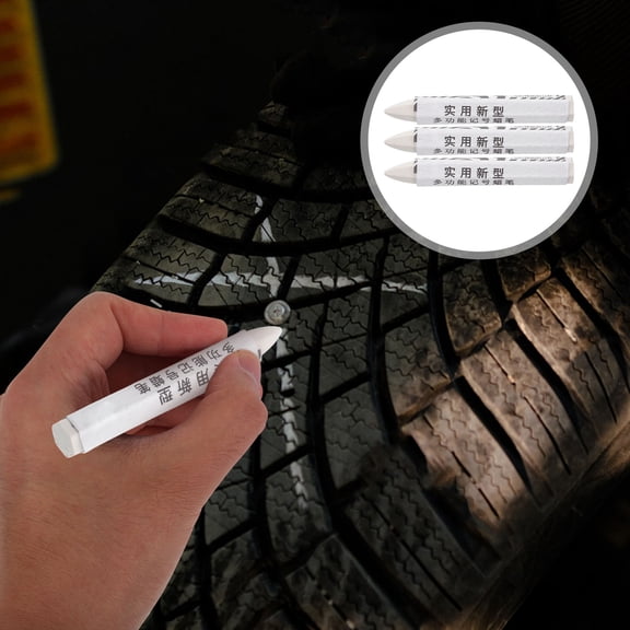 Minkissy Set of 5 White Tire Crayon Markers for Car Repair, Tire Identification, Auto Maintenance, and Marking
