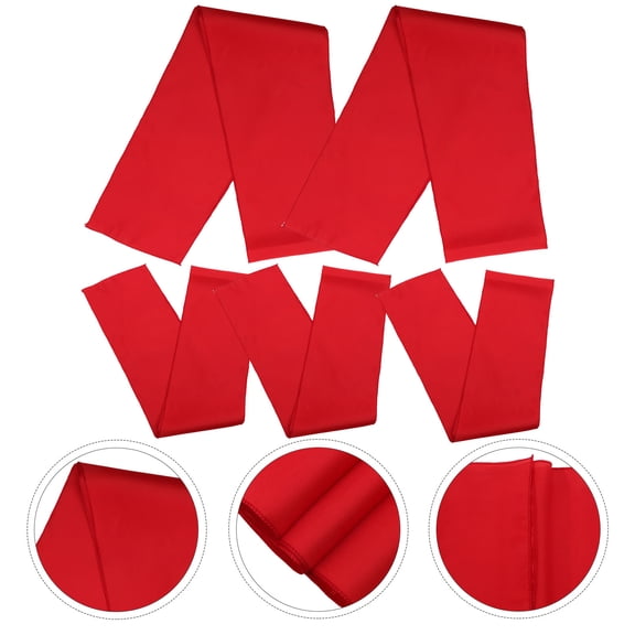 Minkissy 5-Piece Red Table Runner Set for Party, Dinner, Home Decoration, Dining Table Cover