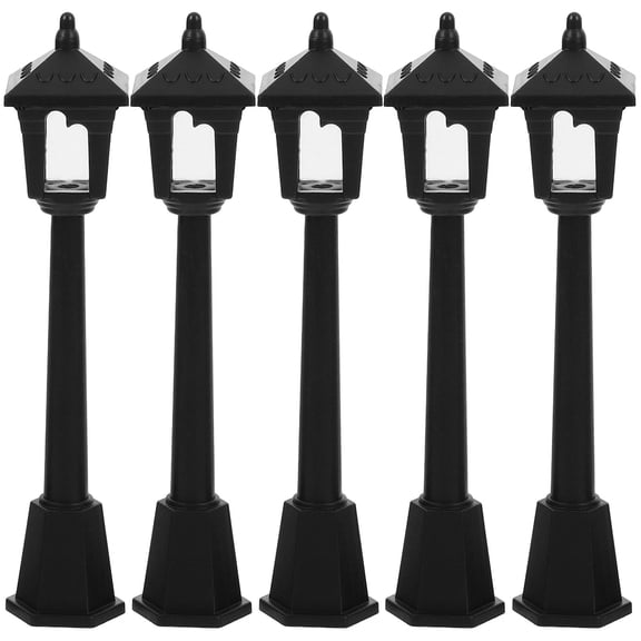 Minkissy Set of 5 Miniature Garden Lights Black ABS Indoor Decorative LED Lights for Hobbyist Craft Projects