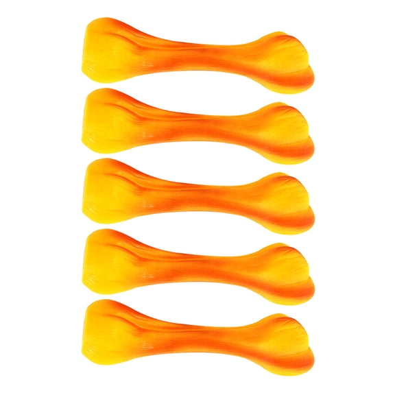 Minkissy 5pcs Teething Chew Toys Bone Shaped Squeaky Yellow Exercise for Home Play