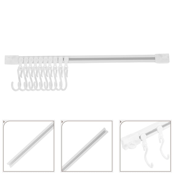 Minkissy 6-Pack Under Cabinet Hooks for Kitchen Sliding Rail, Plastic Storage Organizer for Home and Office Use