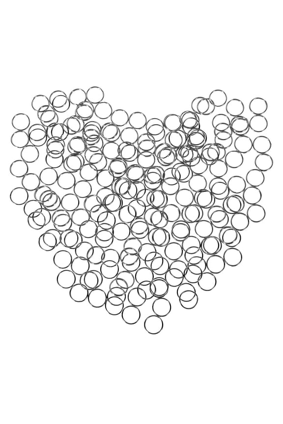 600pcs Black Round Metal Keychains Simple Design for Crafts and Projects Accessories