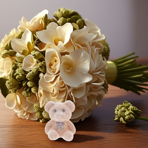 Minkissy 6Pcs Adorable Design PVC Flocked Miniature Bears Diy Wedding Decoration Accessories