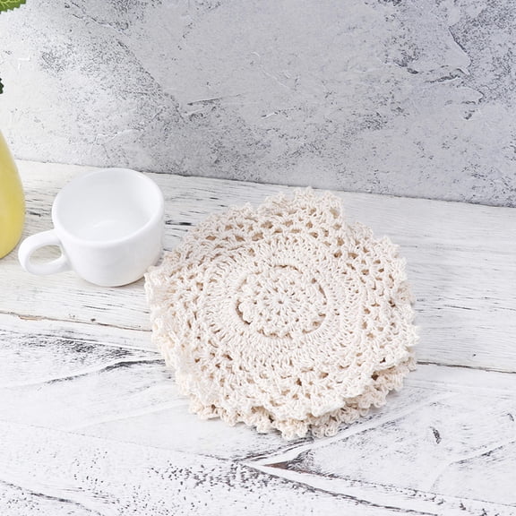 Minkissy 6Pcs Crochet Handmade Lace Placemats for Table Placemats and Homeowners Brunch Gatherings