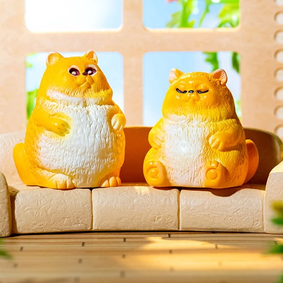 Minkissy 6Pcs Cute Cat Decoration Multi Resin Cat Garden Decor For Fairy Garden