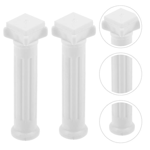 Minkissy 6Pcs Decorative White Roman Pillars for Micro Landscape and Wedding Table Ornaments