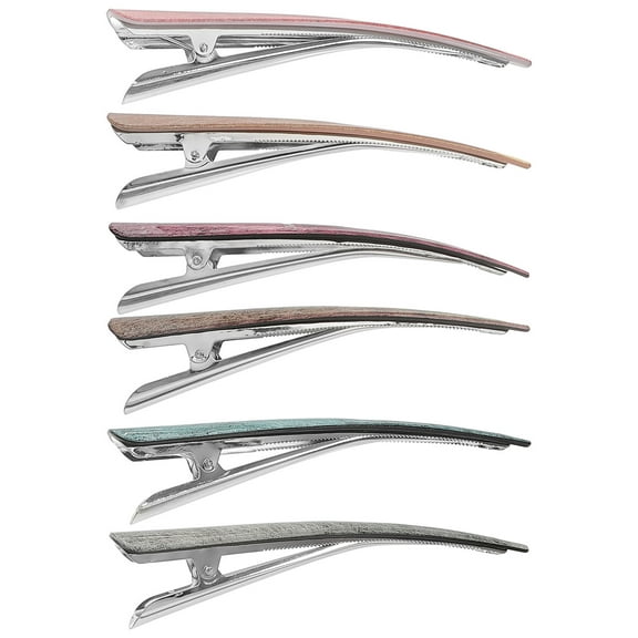 Minkissy 6Pcs Durable Assorted Color Hair Clips Ox Horn Style Acrylic Ponytail Clips Fashion Hair Decoration