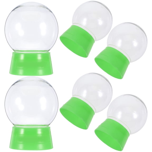 Minkissy 6Pcs Plastic Snow Globe DIY Kit Clear Round Globe for Unique Home Decor and Craft Projects