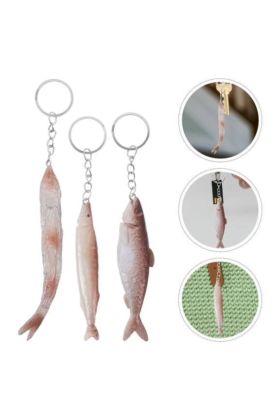 6-Piece Salted Fish Keychain Set with Alloy Metal Fishing Charms, Bag Pendants, and Accessories