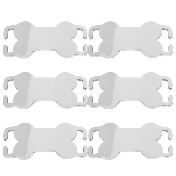 Minkissy 6Pcs Silver Dog Name Tags Bone Shape Stainless Steel Id Tags for Pets with Engraving