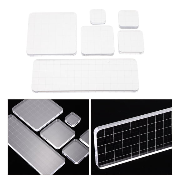 Minkissy 6Pcs Small Clear Block for Notebook Decoration Invitation Design Crafters White