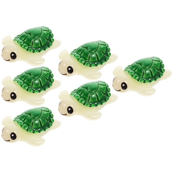 Minkissy Set of 6 Mini Lifelike Turtle Statues, Synthetic Resin Figurines for Home Decor and Garden Display