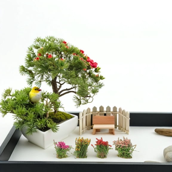 Minkissy 7Pcs Artificial Flower Cluster Assorted Color for DIY Creativity Family Activities