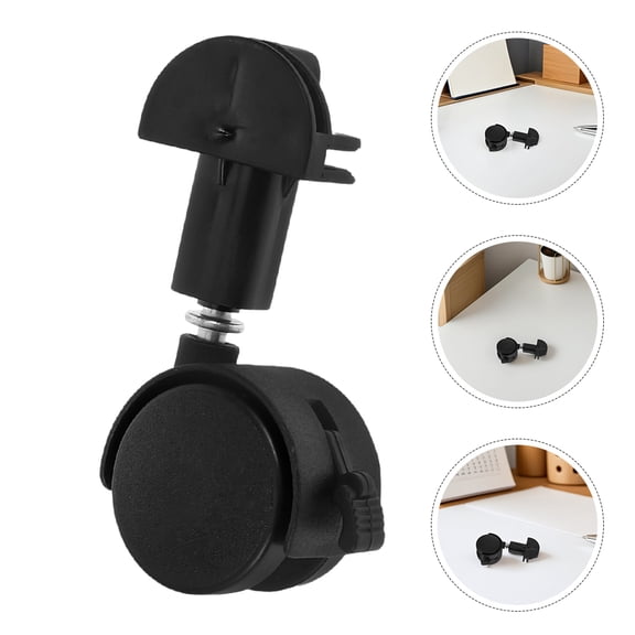 Minkissy 8Pcs Black Plastic Furniture Caster Wheels Replacement with Locking Brake for Smooth Rolling