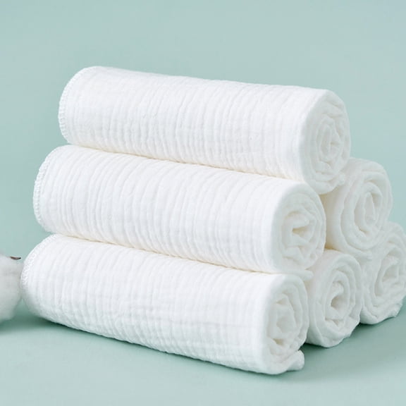 Minkissy 8Pcs Cotton Cloth Diapers for Newborns Soft Breathable White Muslin Diapers for Everyday Use