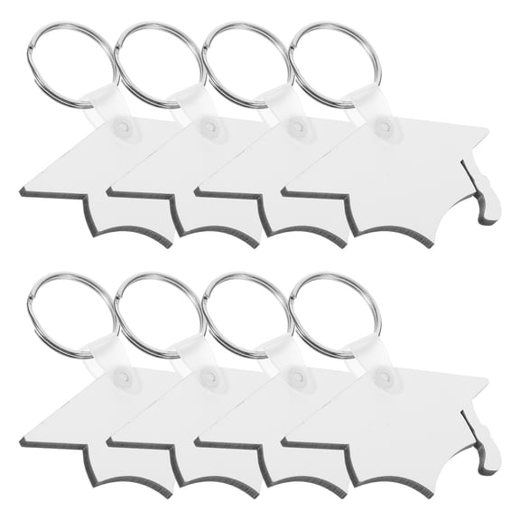 Minkissy 8Pcs Heat Transfer Printing Graduation Hat Keychains for Graduation Season