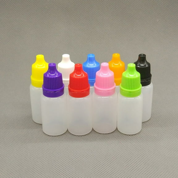Minkissy 8Pcs Squeezable Dropper Bottles for Home Use Assorted Color 2.83X0.98X0.98in
