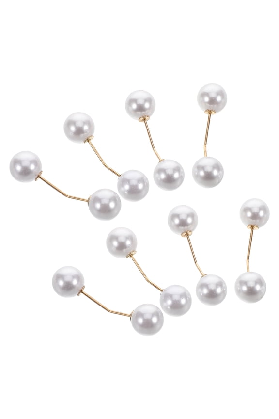 8Pcs White Bead Brooch Pins for Clothing, Versatile Decorative Safety Pins Jewelry Accessories