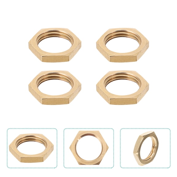 Minkissy 8Pcs Brass Lock Nuts High Wear Resistance for Pipe Fittings Plumbing Hardware