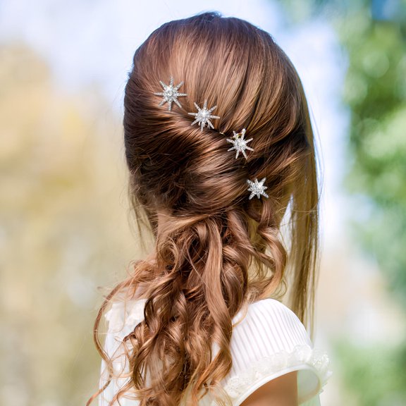 Minkissy 8pcs Rhinestone Star Hair Combs Decorative Hair Pins For Women