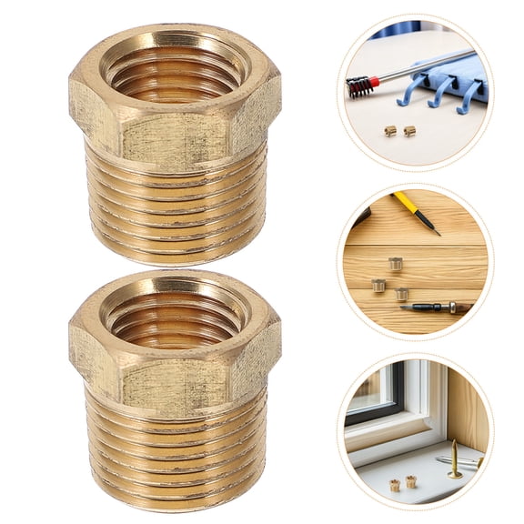 Minkissy 9Pcs Threaded Brass Hex Pipe Reducer Adapter Npt Female to Male Plumbing Fitting